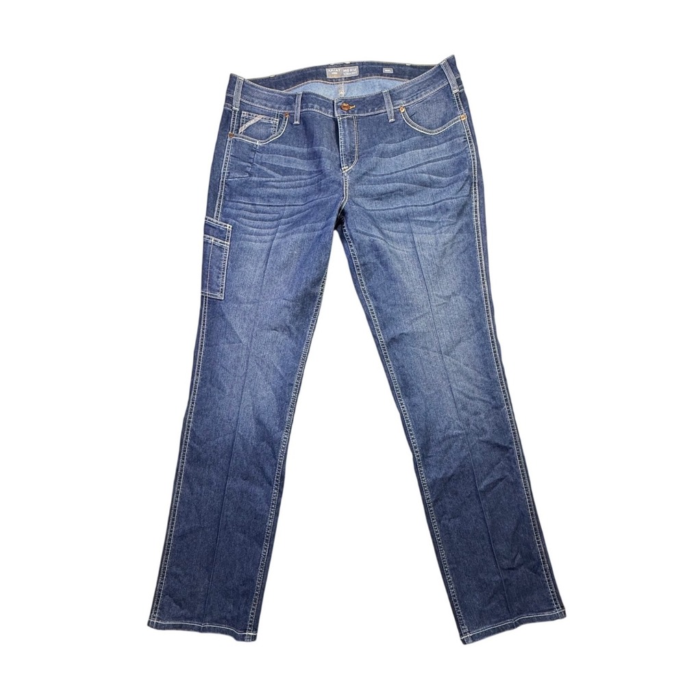 Ariat Rebar Mid Rise Straight Leg Jeans Blue Denim 20WL Utility Pocket-2621